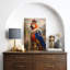 «Royal Parrot Portrait in Ornate Palace Garden Scene», reproduction d'art sur toile encadrée-634031829-634031834