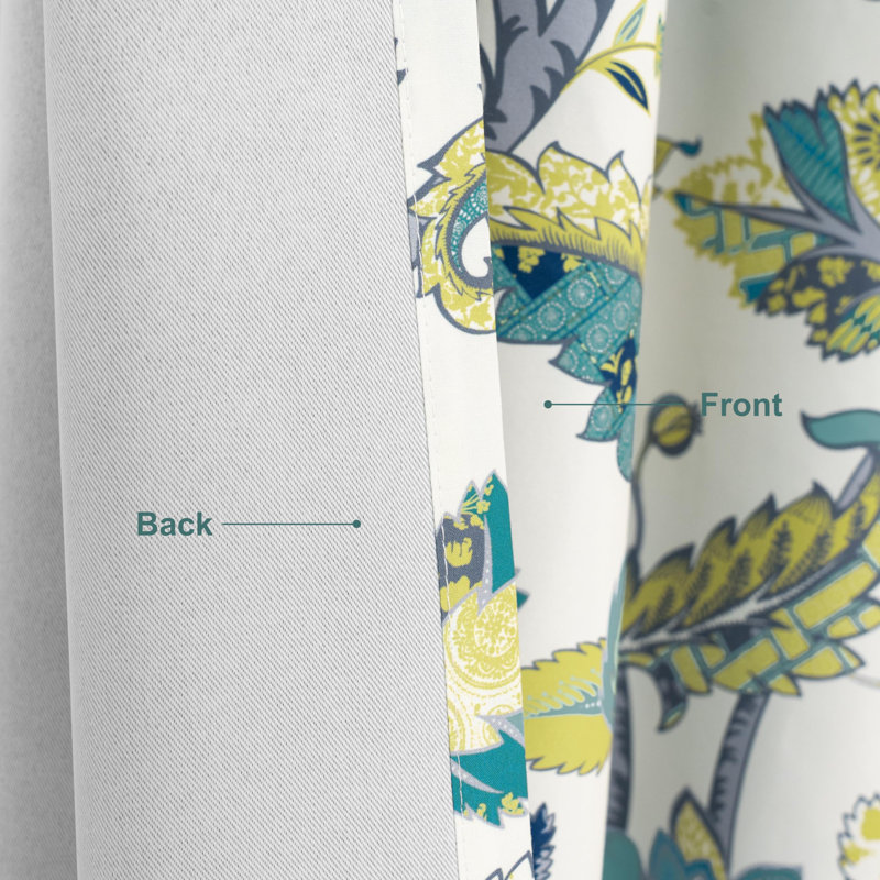 Zayas Room Darkening Curtain Pair, 52" W x 84" L, Teal Gray