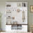 Versatile 3-in-1 Hall Tree with 6 Hooks, Farmhouse Walnut Storage Bench with Adjustable Shelves, 55"W Entryway Coat Rack with Multiple Storage Space-1604203660