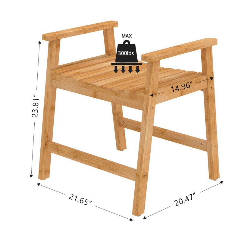 Banc de douche en bambou Hertraud l 14,96 po