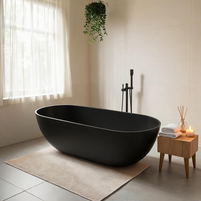 69 po. Baignoire de trempage autoportante 69 po