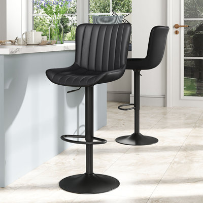 Lawtell Swivel Upholstered Adjustable Height Counter Stool with Metal Frame