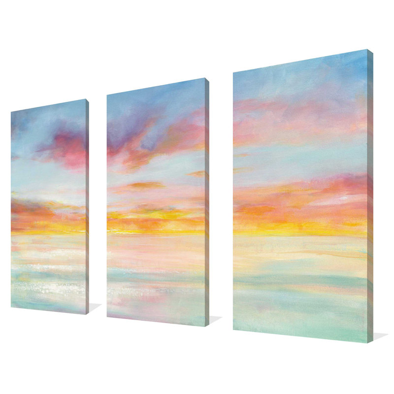 "Pastel Sky", ensemble de 3 impressions sur toile