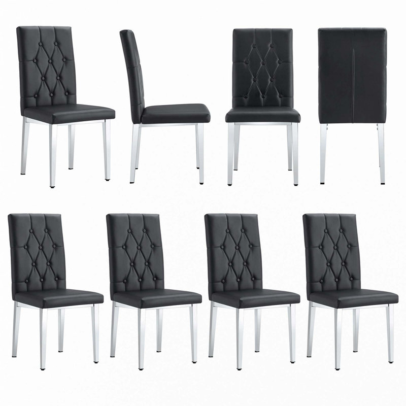8-Piece Dining Chair Set, Black