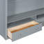 Lit mezzanine double avec tiroirs, tablettes et gris clair-81401314