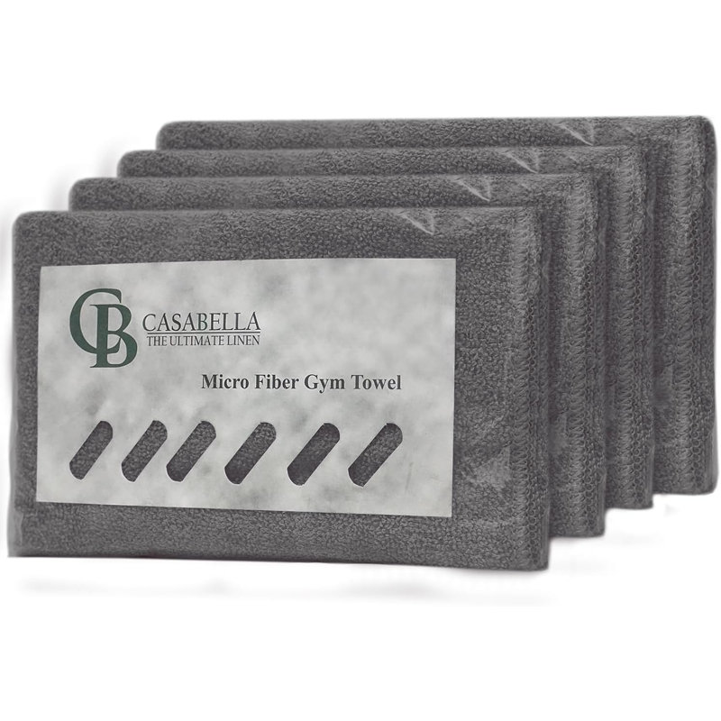 Microfiber Fast Drying Hand Towel, 4, Grey