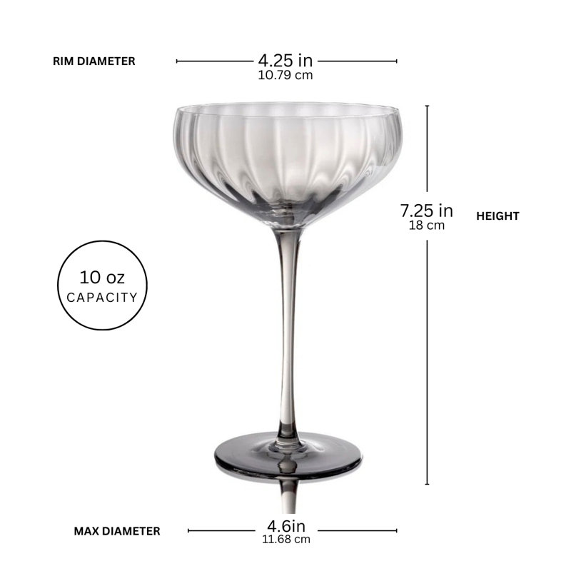 Ensemble de 4 verres coupés oranges Orlosky, Gris
