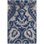 Tapis bleu marine en laine / coton touffeté à la main Pimentel-1674299412