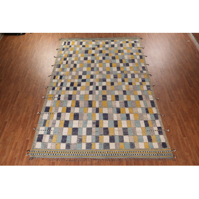 All-Over Checkered Moroccan Large Modern Rug 10x15