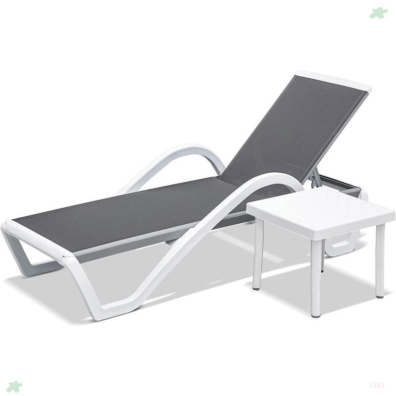 Méridiennes de patio réglables en aluminium, Gris
