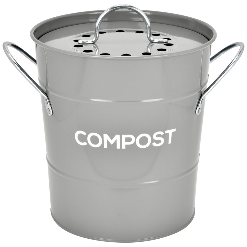 Acier 1 gallon Composteur de cuisine, Gris