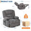 Fauteuil inclinable de massage avec chaleur et vibration, pivotant sur 360 °, chenille-1823518202