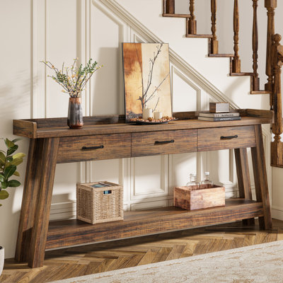 70.9-Inch Sofa Console Table with 3 Drawers
