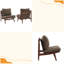 Chaise d'appoint avec structure en bois naturel, ensemble de 2-1943785024