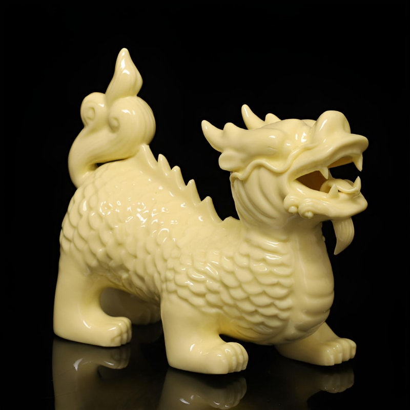 Élégante sculpture Kylin en céramique pour la maison et le bureau
