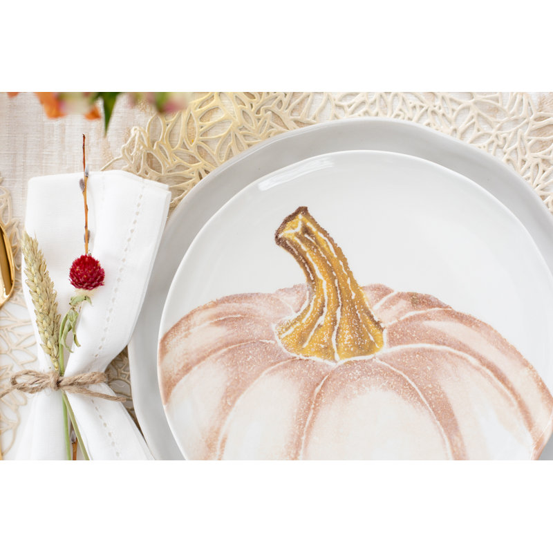 Pumpkins Handmade Earthenware Salad/Dessert Plate