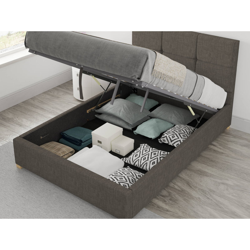 Moyers Upholstered Lift Up Storage Bed, Kingsize (5'), Slate