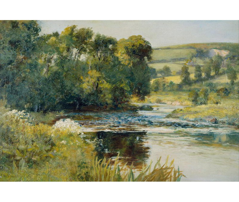 "Streamside" par Edward Mitchell Bannister - Art mural sur toile tendue avec châssis, H 24 po x l 17 po