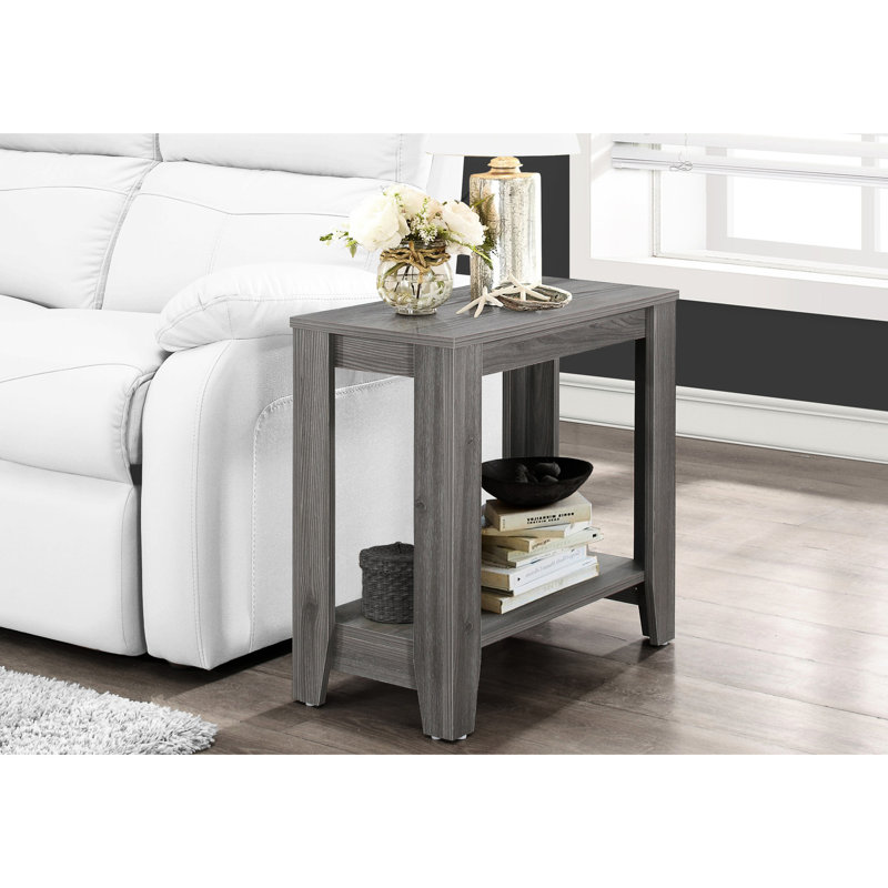 Table d'appoint grise de 28 po de long avec emballage sécuritaire et surface spacieuse de 23,13 po