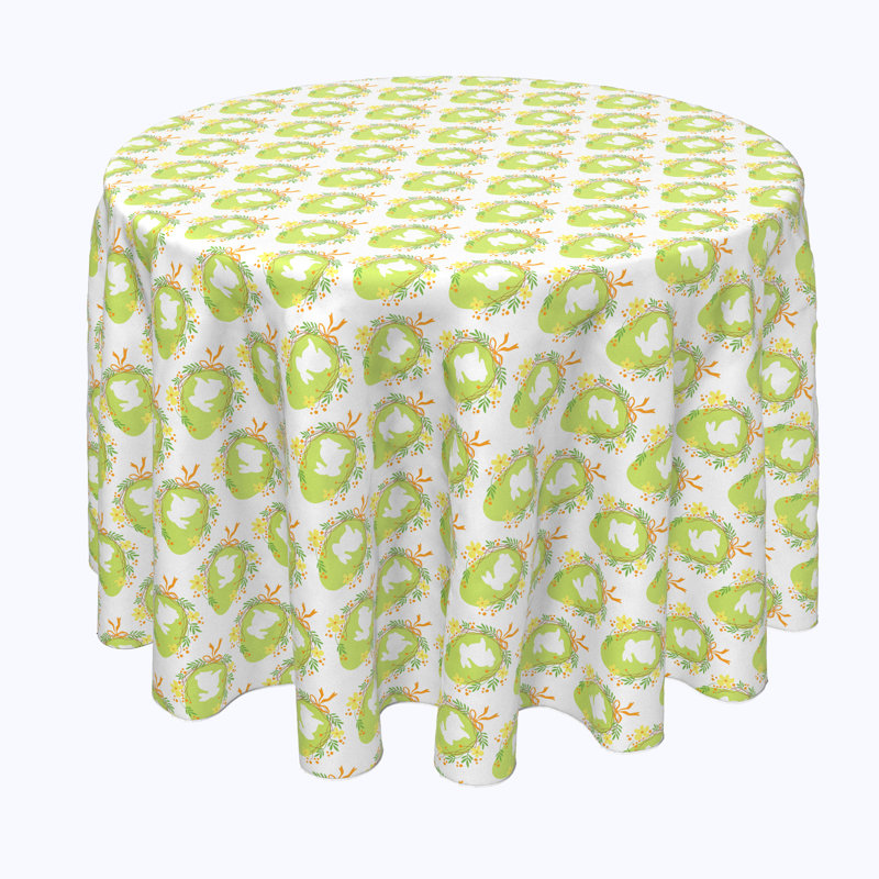 Melody Floral Round Easter Tablecloth, 60" x 60"