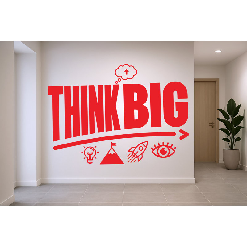 Adhésif décoratif «Think Big Idea», ampoule pour bureau, 35 po x 50 po, Brun