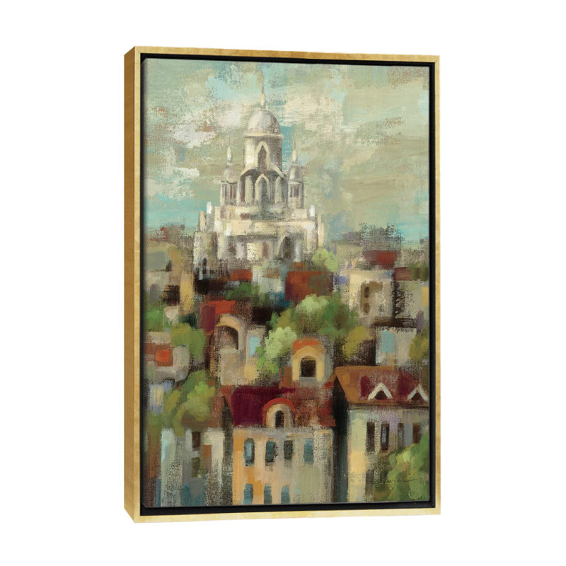 «Spring in Paris I» par Silvia Vassileva - reproduction d'art, Toile encadrée d'or, Aucun mat, H 60 po x l 40po x P 1,5 po