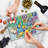 Ambesonne Letter Tempered Glass Cutting Board Colourful Alphabet Set Multicolor