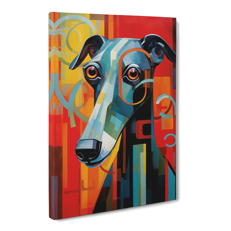Greyhound Constructivism - Wrapped Canvas, 60cm H x 40cm W x 3cm D