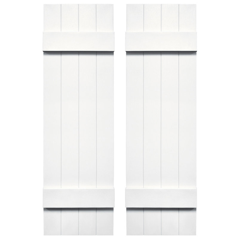 Builders Edge, volets sur mesure TailorMade jointés, volets Board-n-Batten, avec volets à volets, Blanc, 36"
