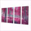 Bouleaux roses, chemin forestier, Panorama III - ensemble de salon d'art mural forêt-1553156902