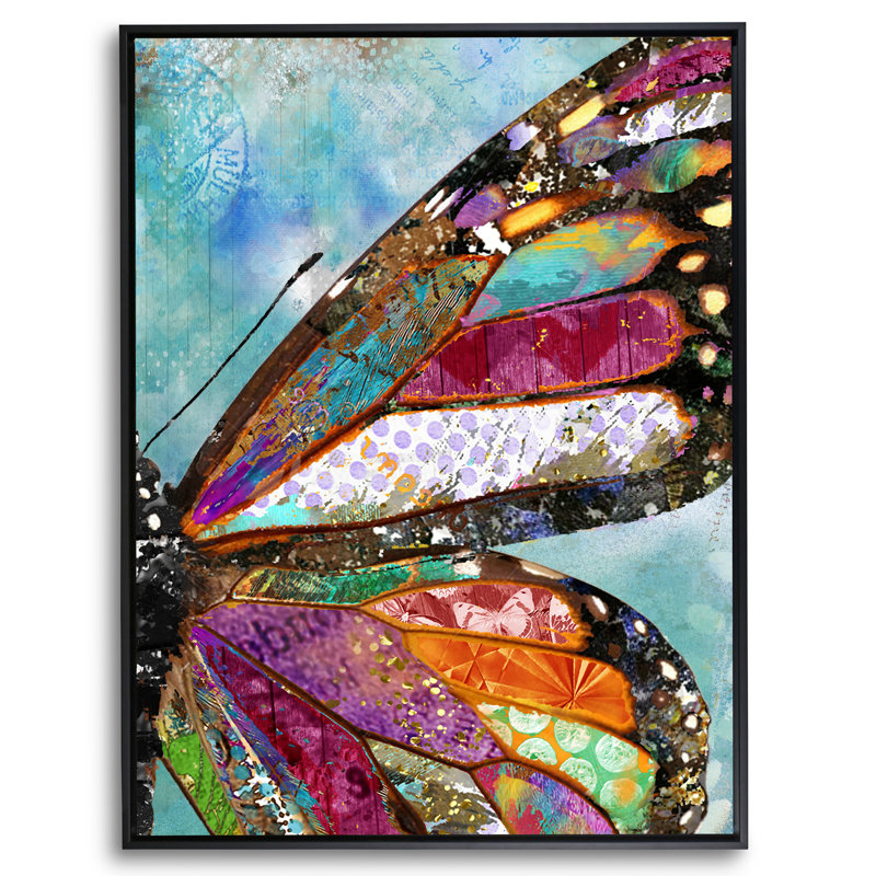 Woodland Butterfly Wing Print by Jennifer Lambein, Black Frame Canvas, No Mat, 26" H x 20" W