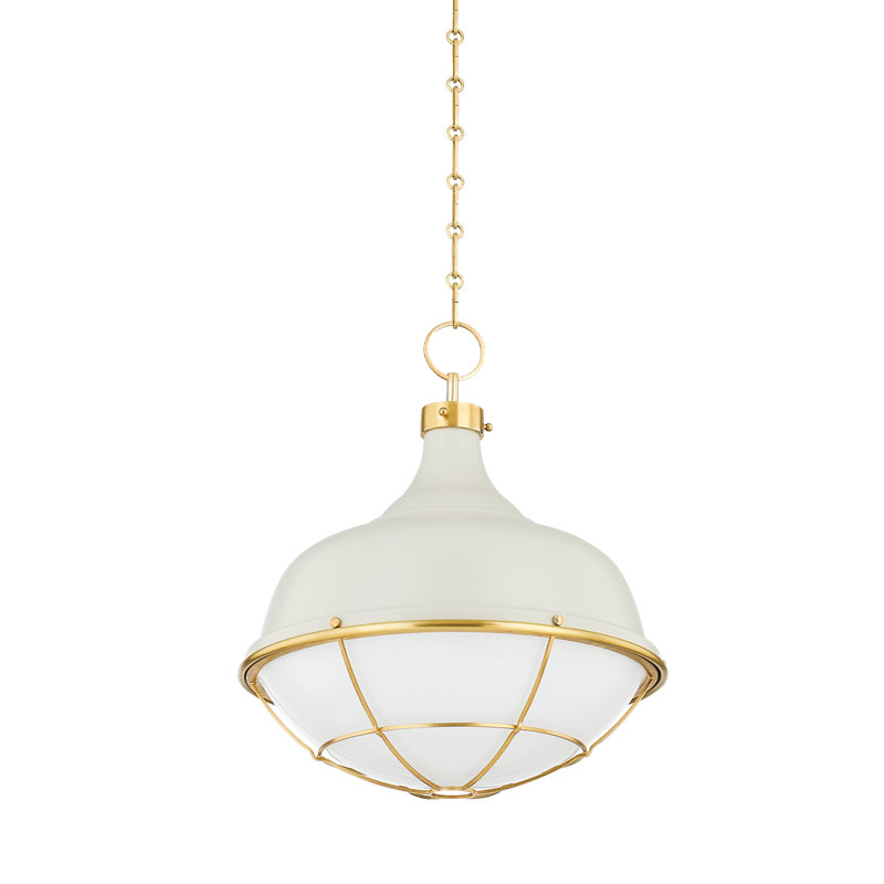 Holkham 1 Light Pendant, Off-White