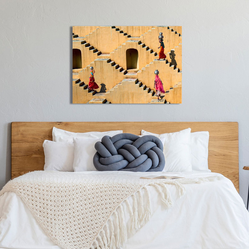 3AP6157 Stepwell In Jaipur, India by Pangea Images - Wrapped Canvas Art Prints, 70cm H x 100cm W x 4cm D