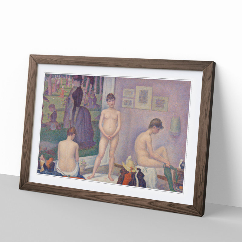 Models by Georges Seurat - Picture Frame Painting, Walnut, 36cm H x 48cm W x 2cm D