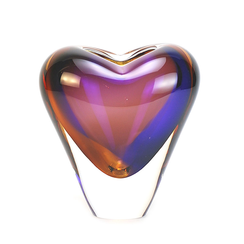 Vase en cristal de Murore, Topaze / améthyste