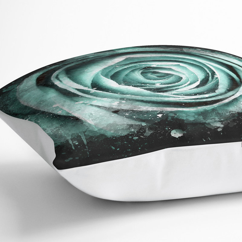 Rose Paint Splash Cushion with Filling, White, 40cm H x 40cm W x 15cm D