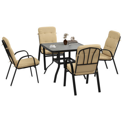 Michiana 4 - Person Patio Dining Set with Square Table , Cushions Included