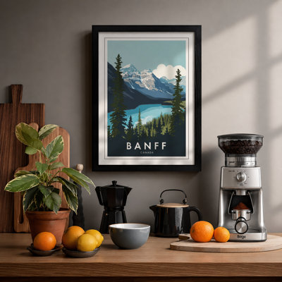 Postcard from Banff Vintage - Framed Print