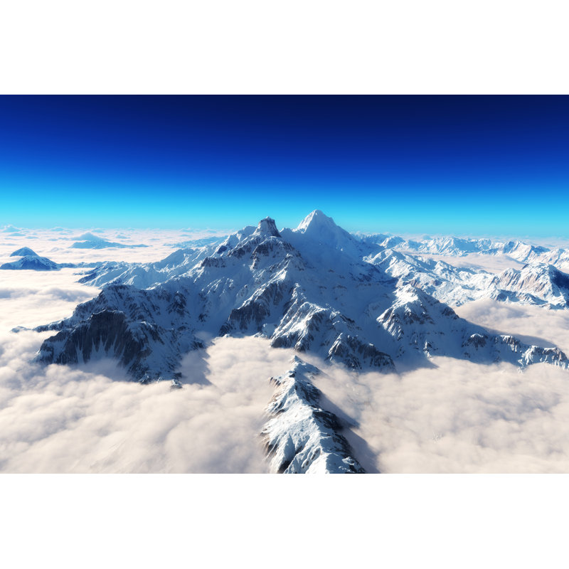 Majestic Snow Covered Mountains Background - Wrapped Canvas Print, 20cm H x 30cm W x 3.8cm D
