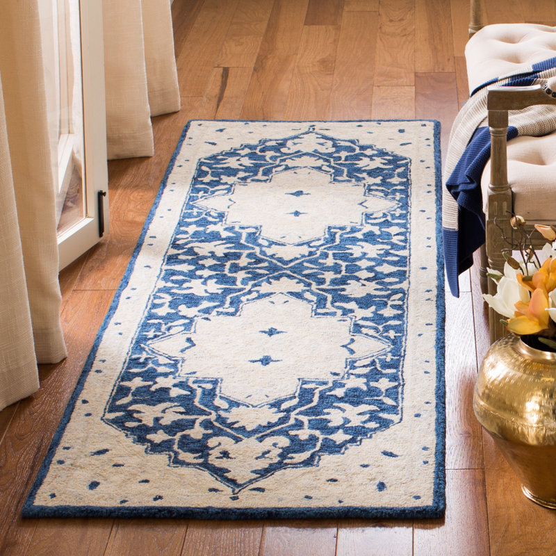 Tapis oriental en laine et coton touffeté à la main Danielburnham, Tapis de couloir 2 pi 3 po x 7 pi