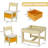 Kids Table and Chair Set, 4 in 1 Wooden Children Activity Table w/Storage, Reversible Deskboard, Blackboard, Detachable Tabletop for Toddlers Art Crafts, Playroom, Drawing, Reading Natural(beige)-87392299