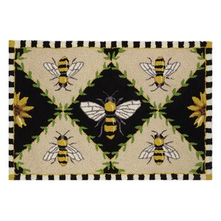 Bee Rug for Bee Themed Gifts, Honeycomb Tones Bee Pattern Rug, Geometric  Yellow Kitchen Rug, Aesthetic Yellow Rug, Modern Living Room Rug 