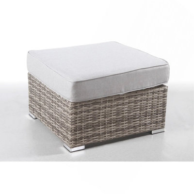 Repose-pieds d'extérieur avec coussin entièrement assemblé