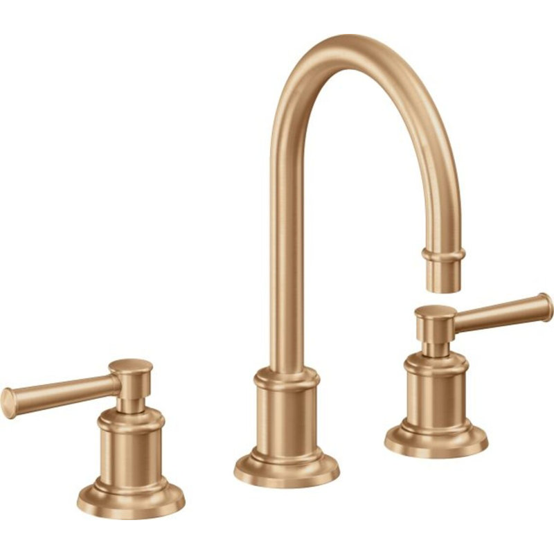 Miramar Widespread Lavatory Faucet with ZeroDrain, Satin Bronze, Lever Handle