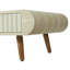 Table basse avec plateau en faux marbre plaqué, table basse moderne Mid-Century avec tiroir cannelé et pieds en bois massif, table basse pour le salon, la salle à manger, le bureau
