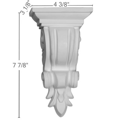 Endurathane Reece Corbel, 4 3/8"W x 3 1/8"D x 7 7/8"H, Factory Primed