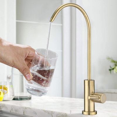 Drinking Water Faucet Kitchen - Stainless Steel, Resists Tarnishing, 360 Swivel, No Leakage, Simple Style For Metal Body, Corrosion, Rotatable, Single Stream Mode, 1.5Gpm Flow