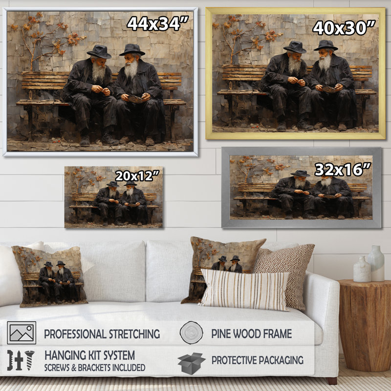 Judaism Devotion - Judaism Canvas Art Print, Wrapped Canvas, 34" H x 44" W x 1.5" D