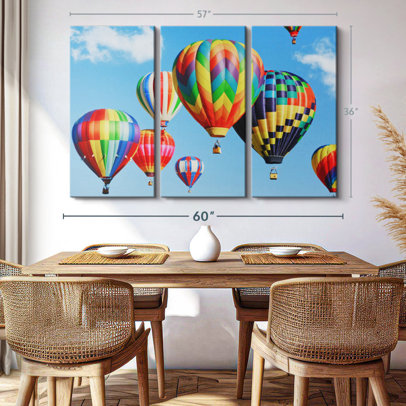 «Rainbow Hot Air Balloon» sur, H 36 po x l 57 po