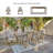 Brewer Rectangular Metal Extendable Outdoor Dining Table With Umbrella Hole , 94'' in. W 42'' in. D